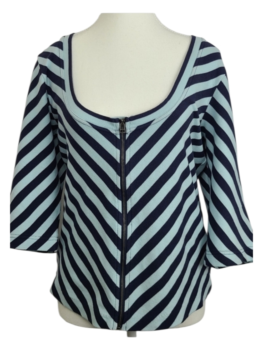 Maeve Anthropologie Chevron Blouse Women Large NWT 3/4 Sleeve Boho Chic Top